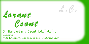 lorant csont business card